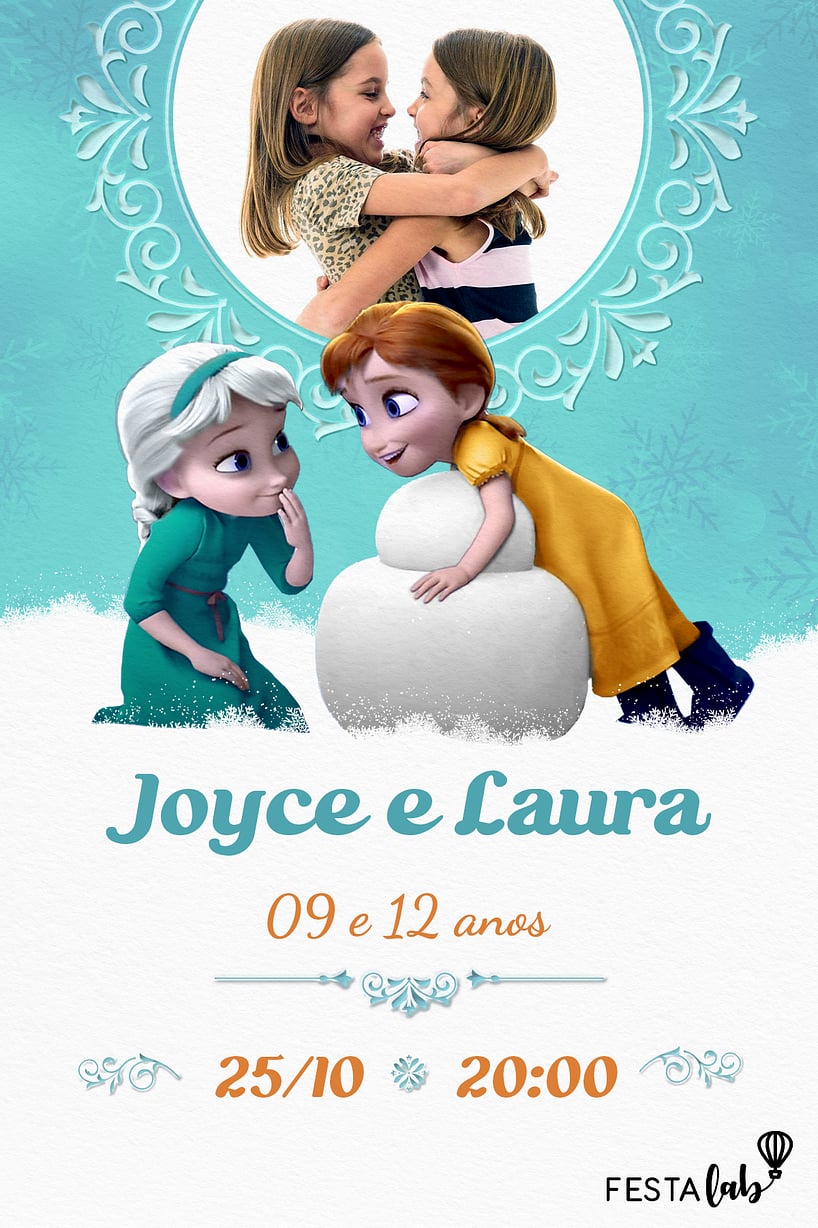 Modelo de Convite de Aniversario - Voce Quer Brincar na Neve? Criar convite de aniversário - Você Quer Brincar na Neve?| FestaLab