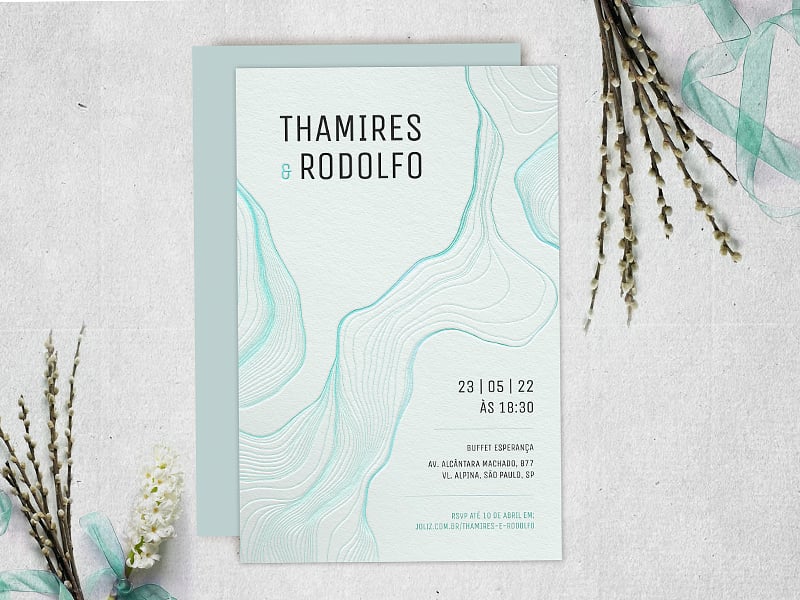 Modelo de Convite de Casamento - Linhas Tiffany Crie seu convite de casamento - Linhas Tiffany| FestaLab