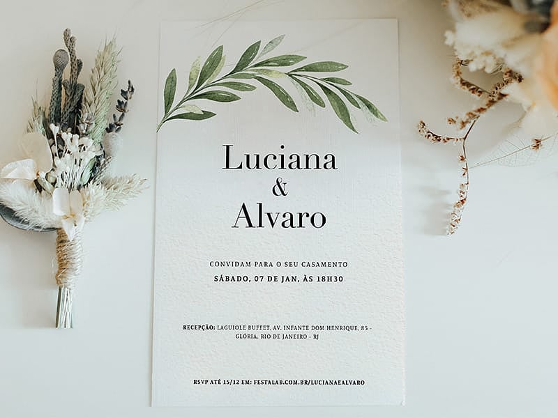 Modelo de Convite de Casamento - Minimalista Visco Crie seu convite de casamento - Minimalista Visco| FestaLab