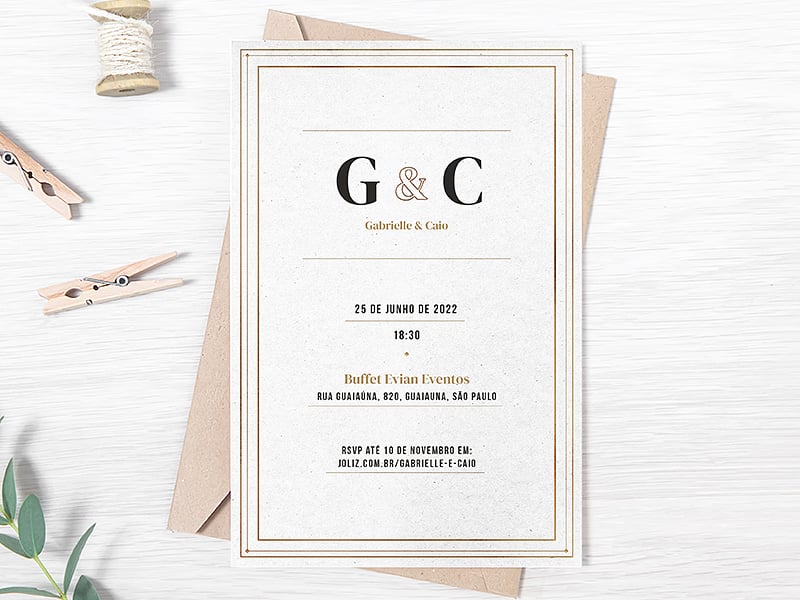 Modelo de Convite de Casamento - Tracos minimalistas Crie seu convite de casamento - Traços minimalistas| FestaLab