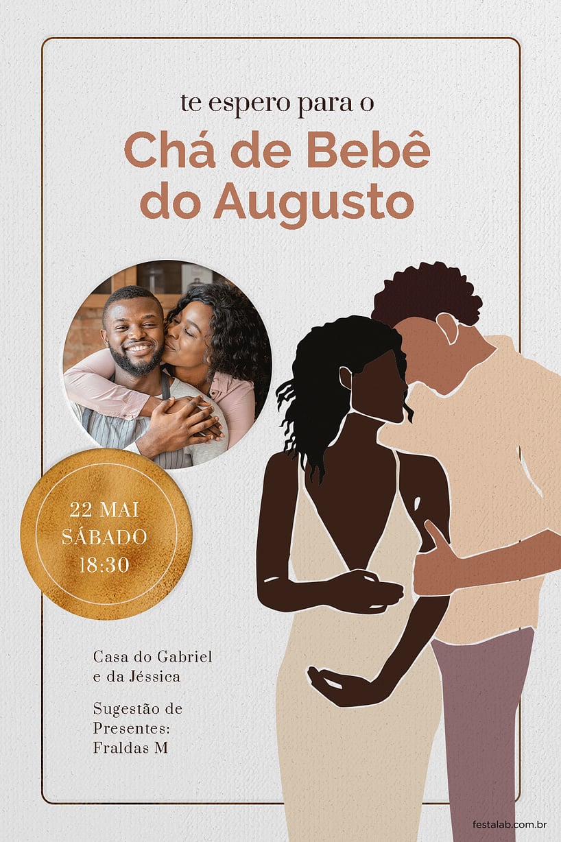 Modelo de Convite de Cha de bebe - Amor de Pais Criar convite de Chá de bebê - Amor de Pais| FestaLab