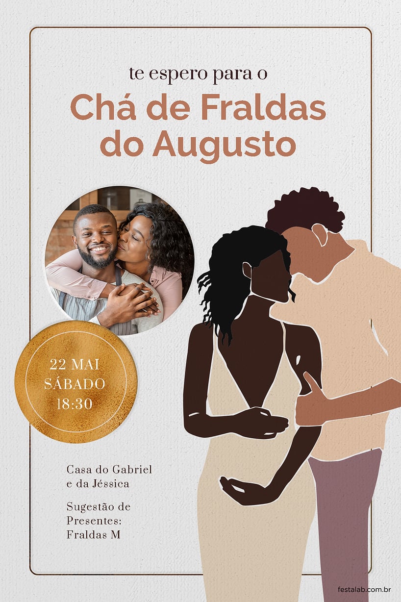 Modelo de Convite de Cha de fraldas - Amor de Pais Criar convite de Chá de fraldas - Amor de Pais| FestaLab