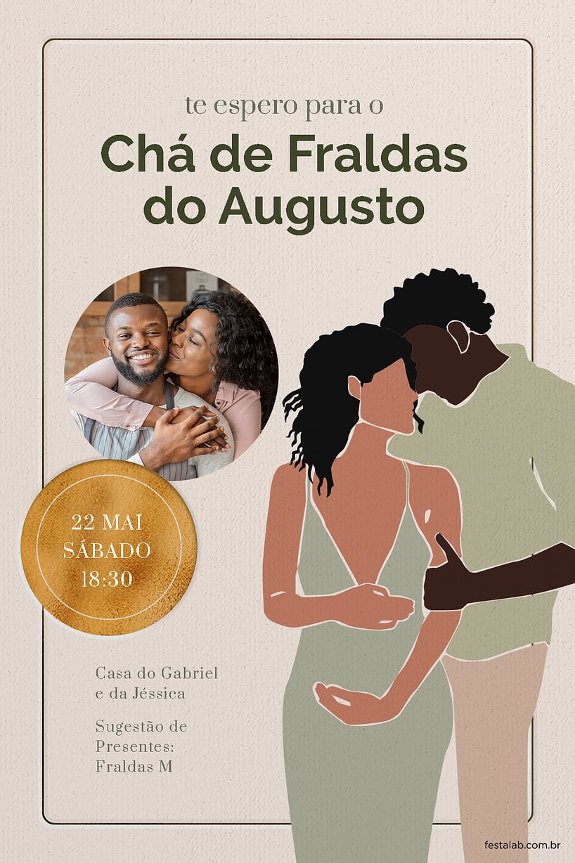 Modelo de Convite de Cha de fraldas - Amor de Pais verde Criar convite de Chá de fraldas - Amor de Pais verde| FestaLab