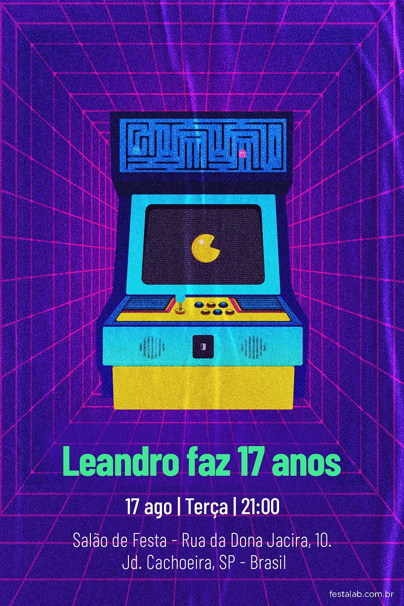 Modelo de Convite de Ocasioes especiais - Anos 80 Criar convite de Ocasiões especiais - Anos 80| FestaLab