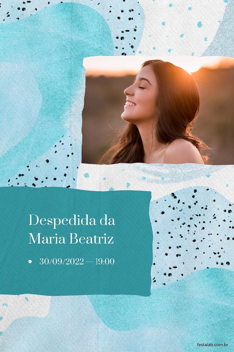 Modelo de Convite de Ocasioes especiais - Aquarelado azul Criar convite de Ocasiões especiais - Aquarelado azul| FestaLab
