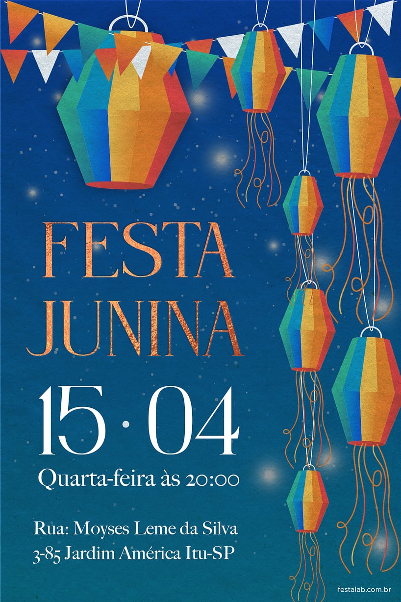 Modelo de Convite de Ocasioes especiais - Balao de Sao Joao Criar convite de Ocasiões especiais - Balão de São João| FestaLab