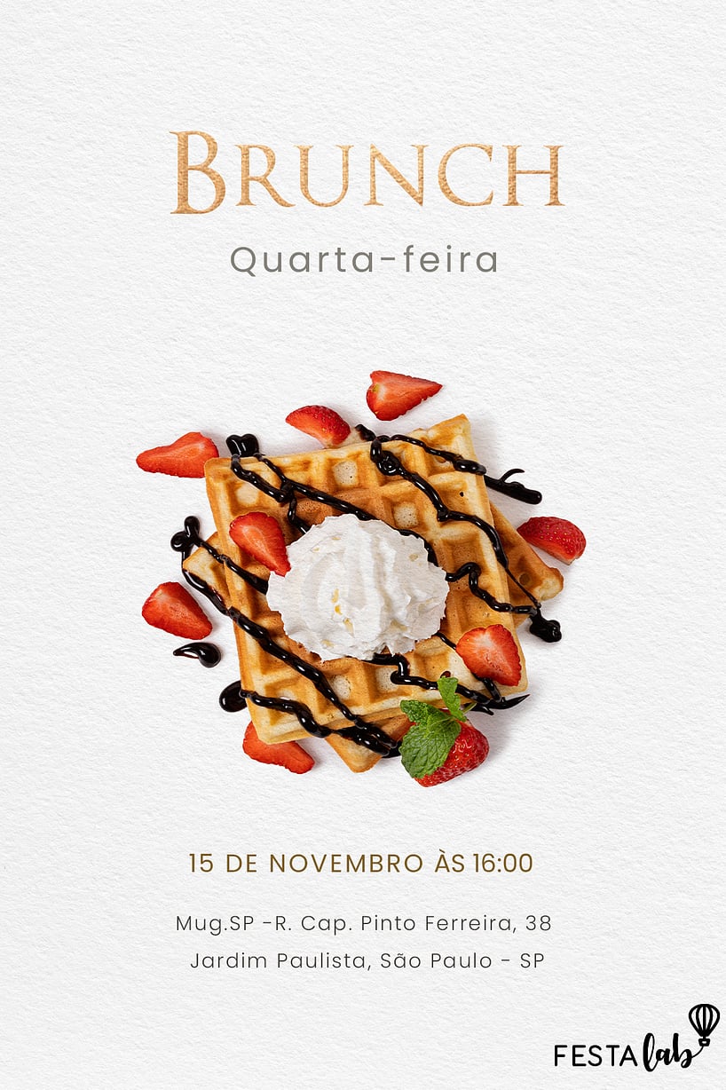 Modelo de Convite de Ocasioes especiais - Brunch Criar convite de Ocasiões especiais - Brunch| FestaLab