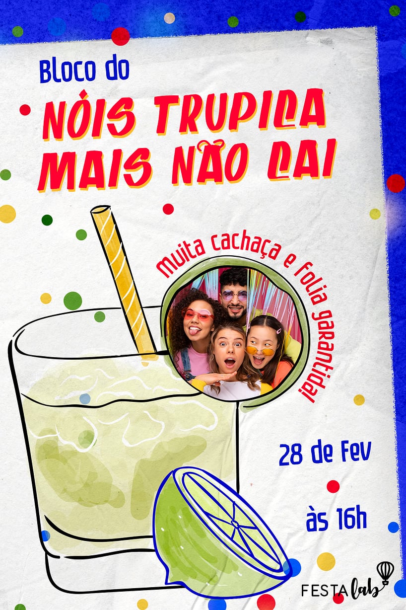 Modelo de Convite de Ocasioes especiais - Cachaca e folia Criar convite de Ocasiões especiais - Cachaça e folia| FestaLab