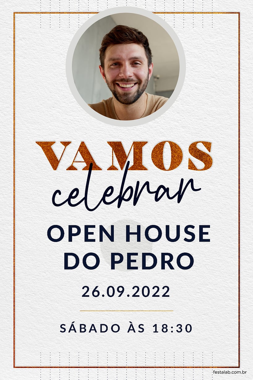 Modelo de Convite de Ocasioes especiais - Celebracao Preto e Cobre Criar convite de Ocasiões especiais - Celebração Preto e Cobre| FestaLab