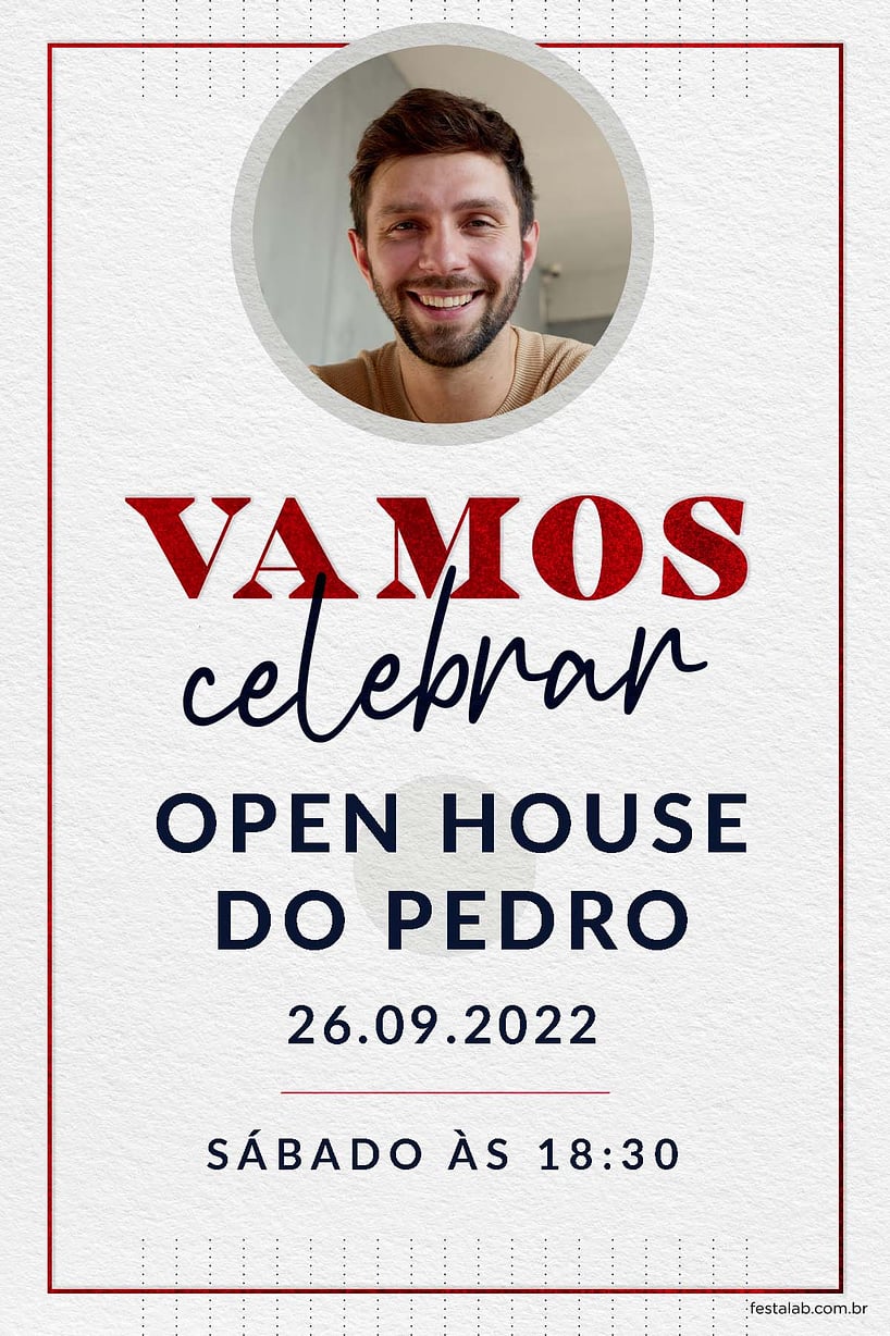 Modelo de Convite de Ocasioes especiais - Celebracao vermelho Criar convite de Ocasiões especiais - Celebração vermelho| FestaLab