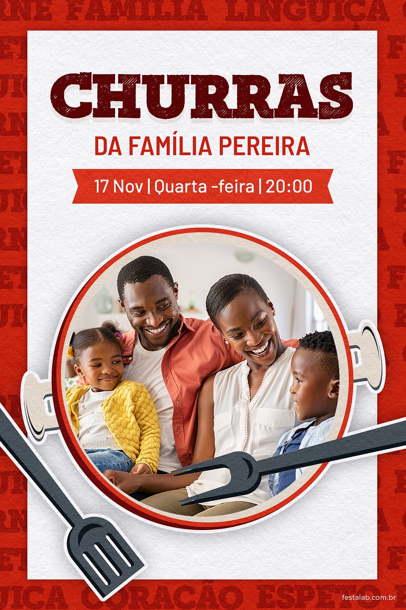 Modelo de Convite de Ocasioes especiais - Churras Criar convite de Ocasiões especiais - Churras| FestaLab