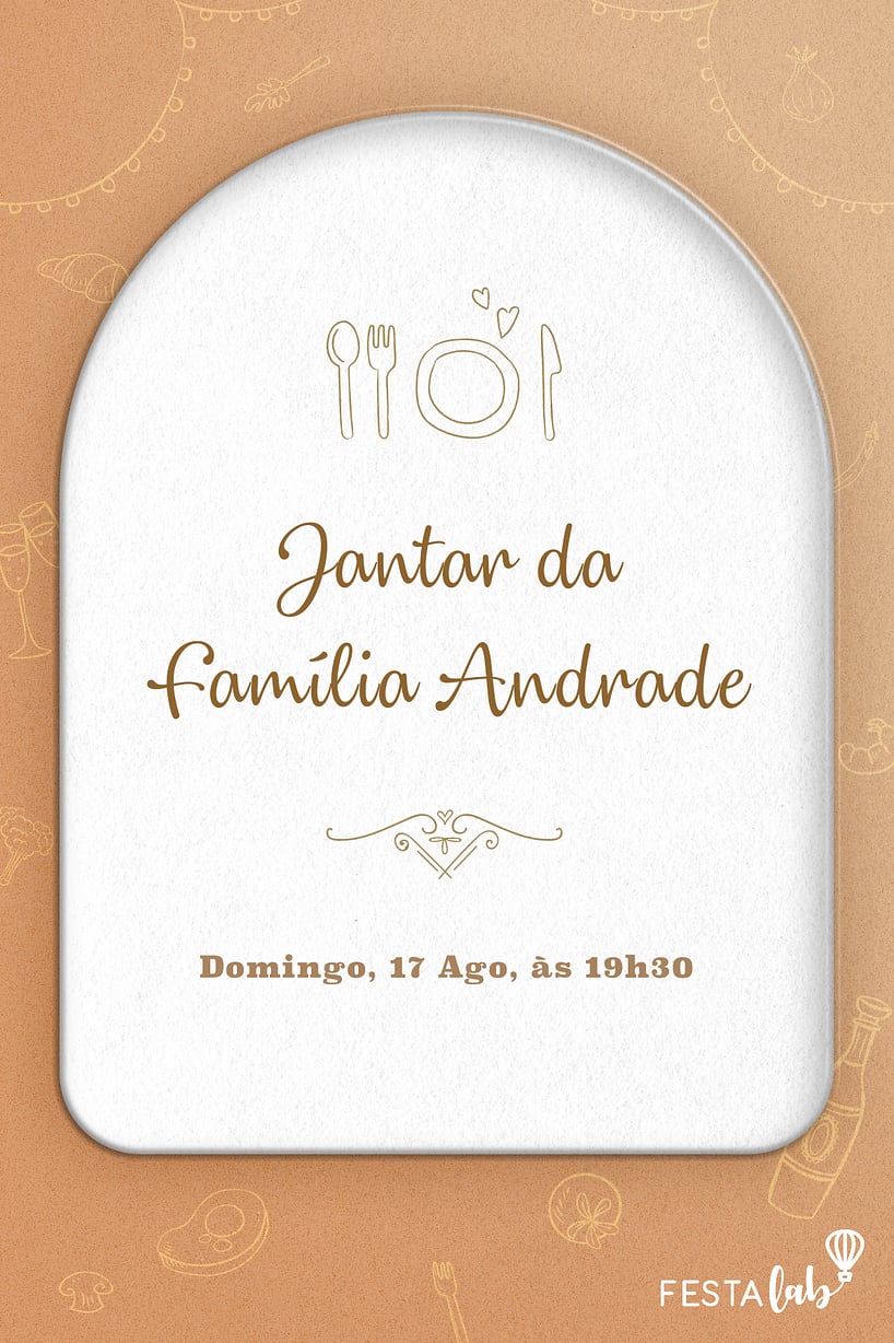 Modelo de Convite de Ocasioes especiais - Confraternizacao em Familia Criar convite de Ocasiões especiais - Confraternização em Família| FestaLab