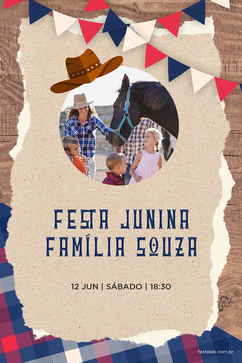 Modelo de Convite de Ocasioes especiais - cowboy Criar convite de Ocasiões especiais - cowboy| FestaLab