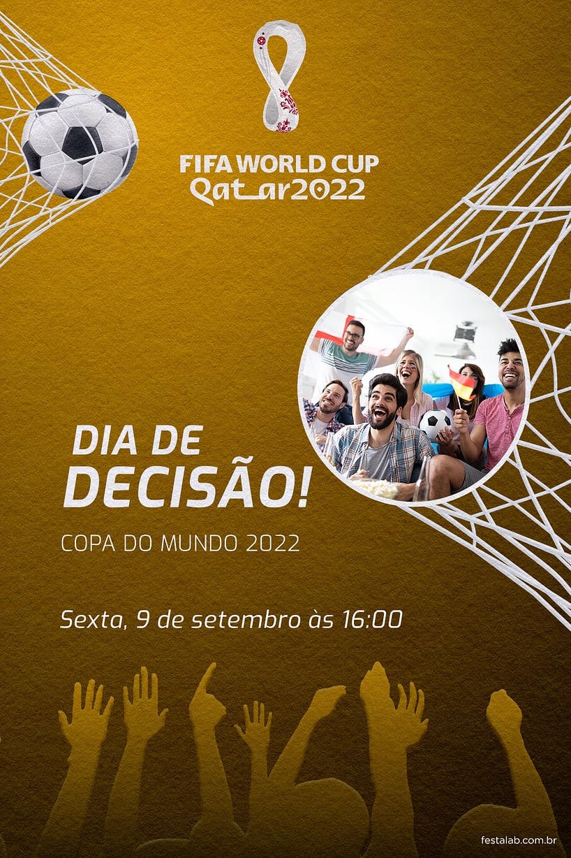 Modelo de Convite de Ocasioes especiais - Dia de Descisao amarelo Criar convite de Ocasiões especiais - Dia de Descisão amarelo| FestaLab