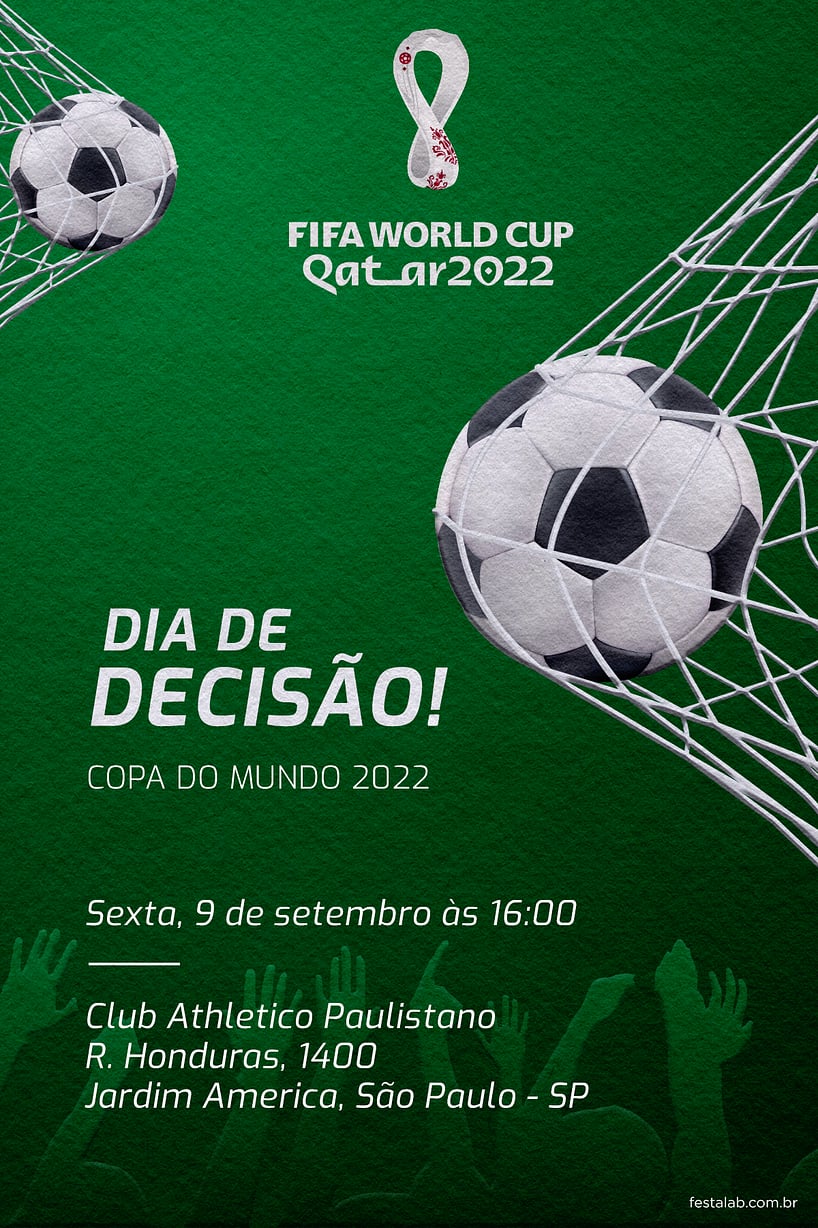 Modelo de Convite de Ocasioes especiais - Dia de Descisao verde Criar convite de Ocasiões especiais - Dia de Descisão verde| FestaLab