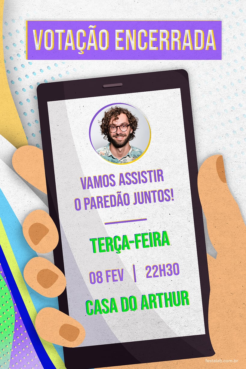 Modelo de Convite de Ocasioes especiais - Dia de Votacao! Lilas Criar convite de Ocasiões especiais - Dia de Votação! Lilas| FestaLab