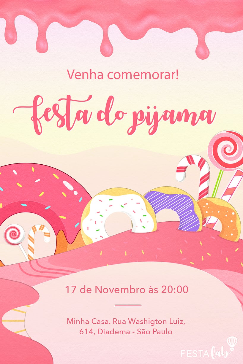 Modelo de Convite de Ocasioes especiais - Doces Criar convite de Ocasiões especiais - Doces| FestaLab