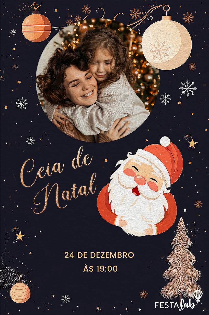 Modelo de Convite de Ocasioes especiais - Encanto do Natal Criar convite de Ocasiões especiais - Encanto do Natal| FestaLab