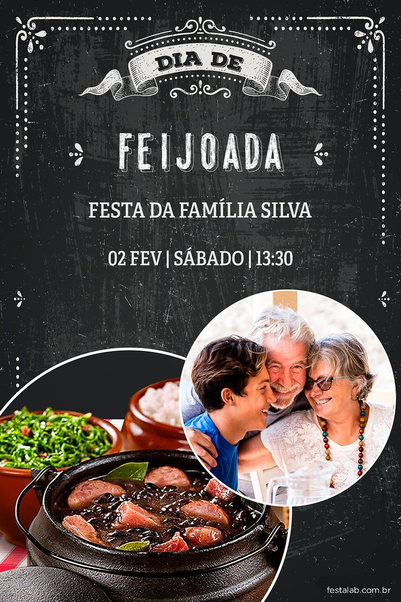 Modelo de Convite de Ocasioes especiais - Feijoada Criar convite de Ocasiões especiais - Feijoada| FestaLab