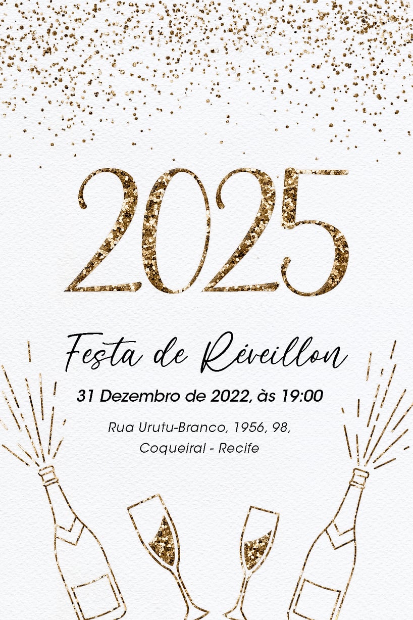 Modelo de Convite de Ocasioes especiais - Festa de Ano Novo Criar convite de Ocasiões especiais - Festa de Ano Novo| FestaLab