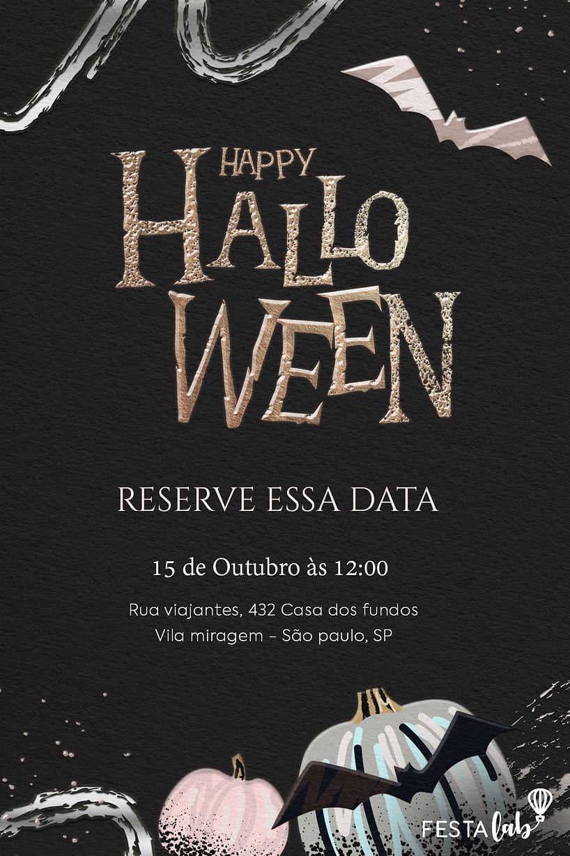 Modelo de Convite de Ocasioes especiais - Festa do Horror Criar convite de Ocasiões especiais - Festa do Horror| FestaLab
