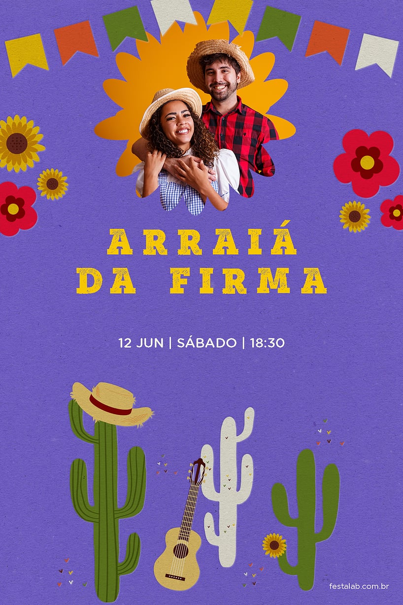 Modelo de Convite de Ocasioes especiais - Festa Junina Nordeste Criar convite de Ocasiões especiais - Festa Junina Nordeste| FestaLab