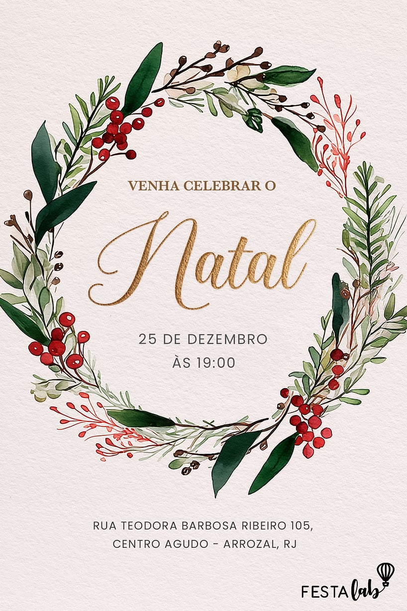 Modelo de Convite de Ocasioes especiais - Guirlanda Festiva Criar convite de Ocasiões especiais - Guirlanda Festiva| FestaLab