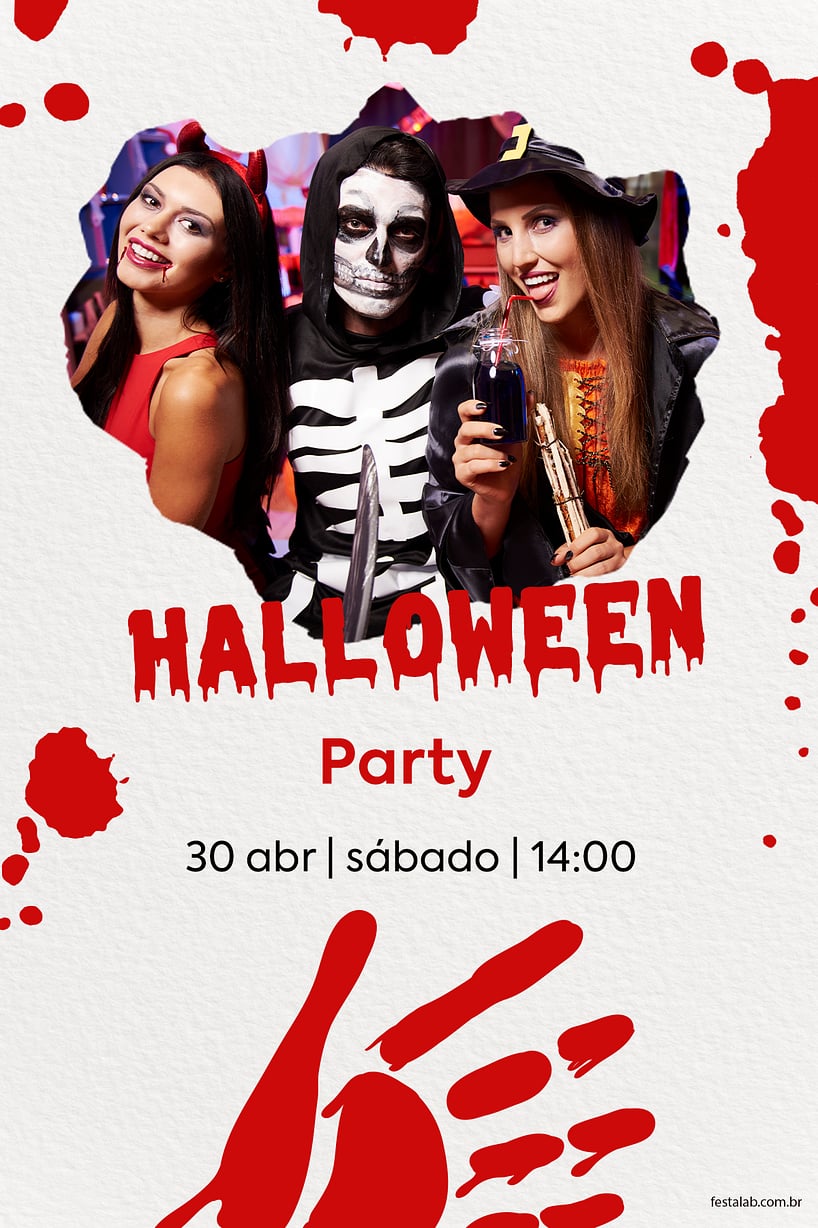 Modelo de Convite de Ocasioes especiais - Halloween Party Criar convite de Ocasiões especiais - Halloween Party| FestaLab