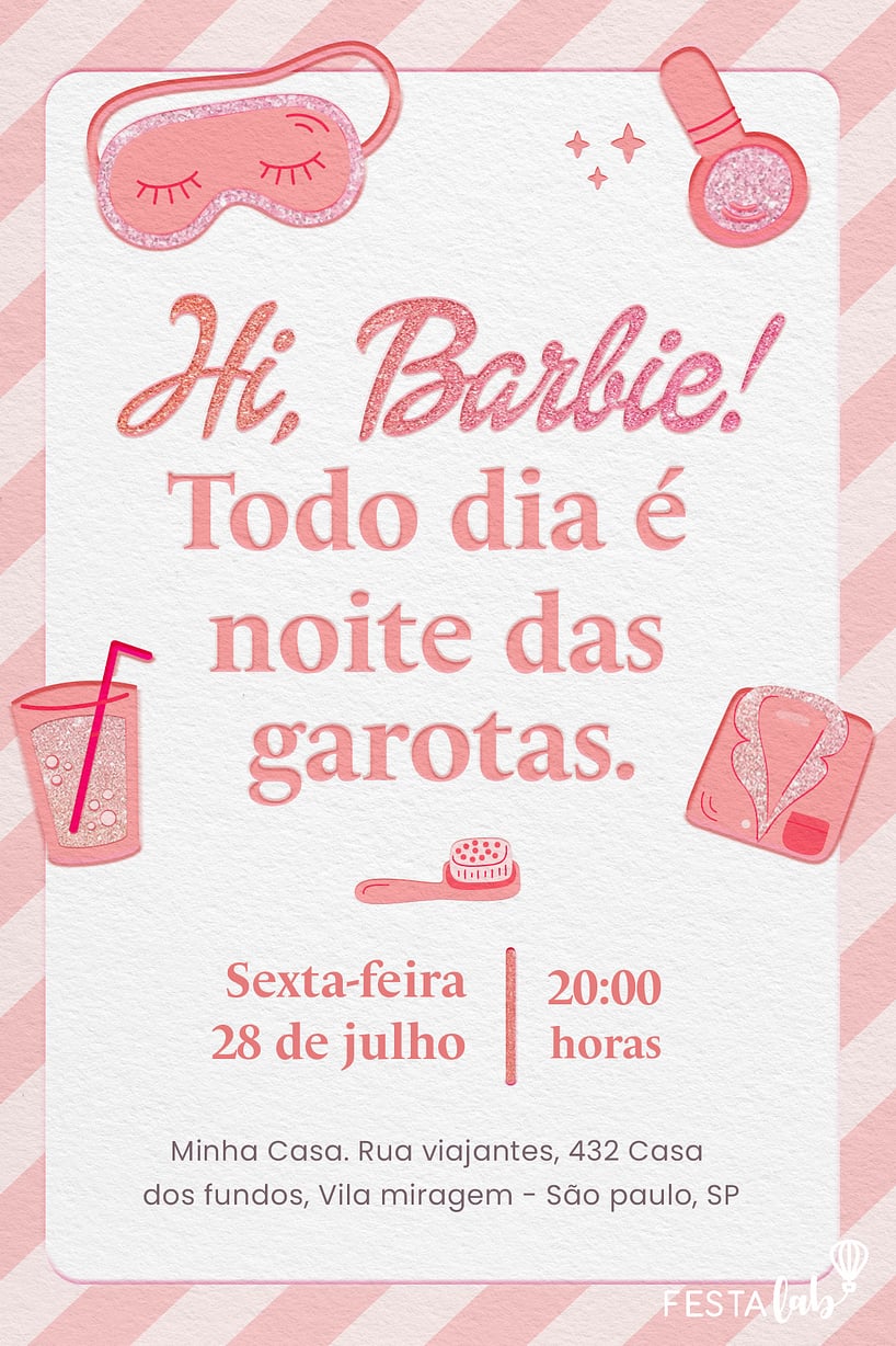 Modelo de Convite de Ocasioes especiais - Noite das Garotas Criar convite de Ocasiões especiais - Noite das Garotas| FestaLab