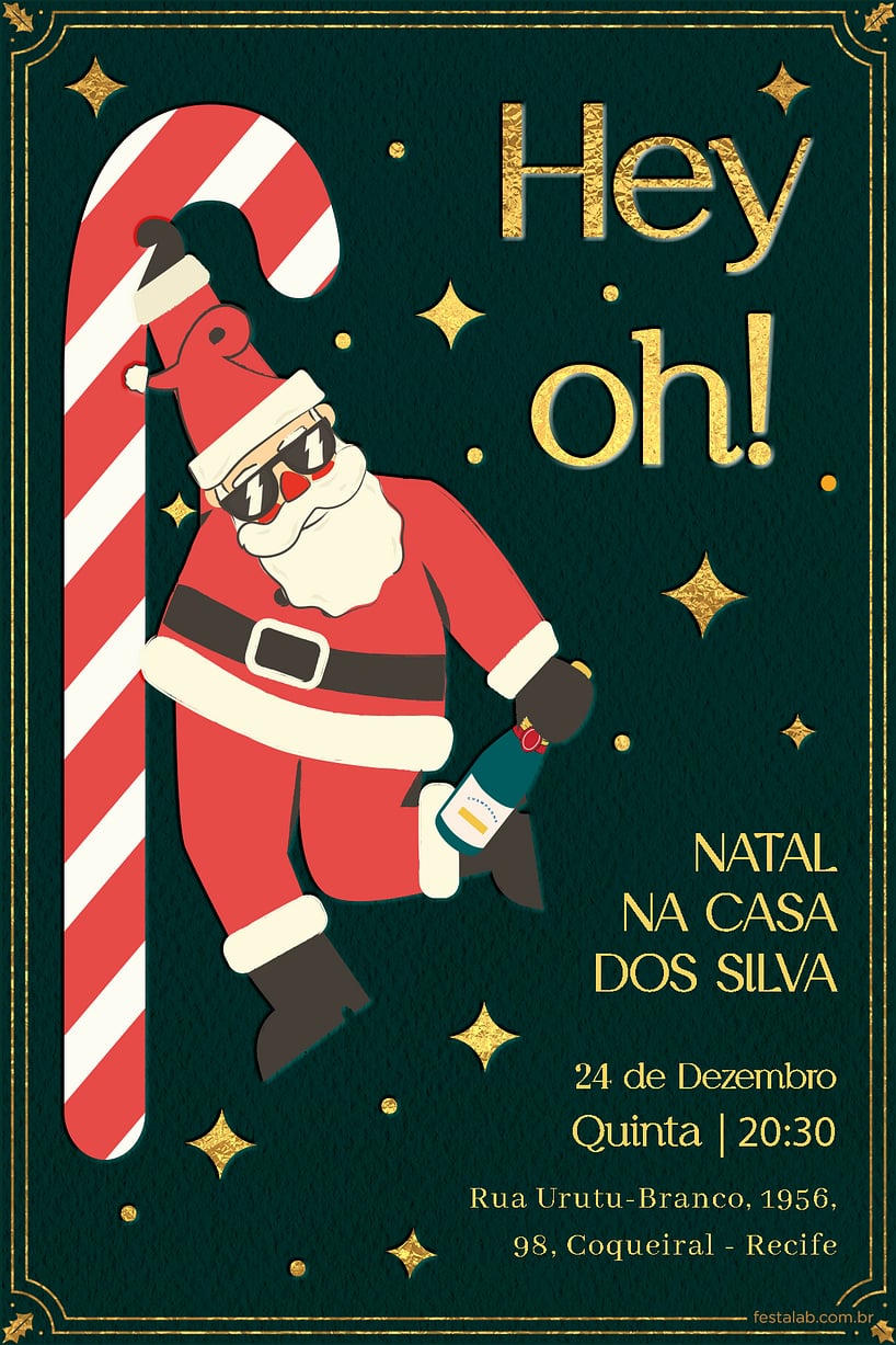 Modelo de Convite de Ocasioes especiais - Papai noel alegre Criar convite de Ocasiões especiais - Papai noel alegre| FestaLab