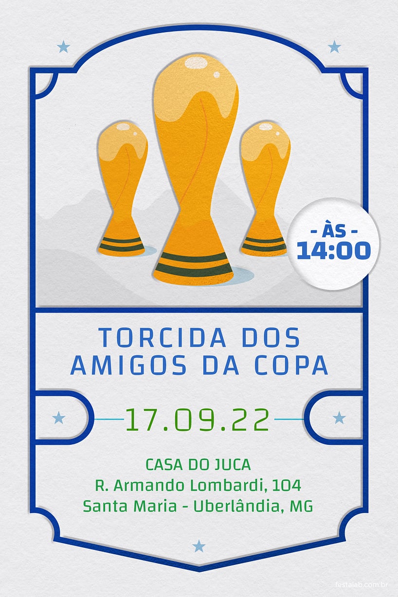 Modelo de Convite de Ocasioes especiais - Torcida Criar convite de Ocasiões especiais - Torcida| FestaLab