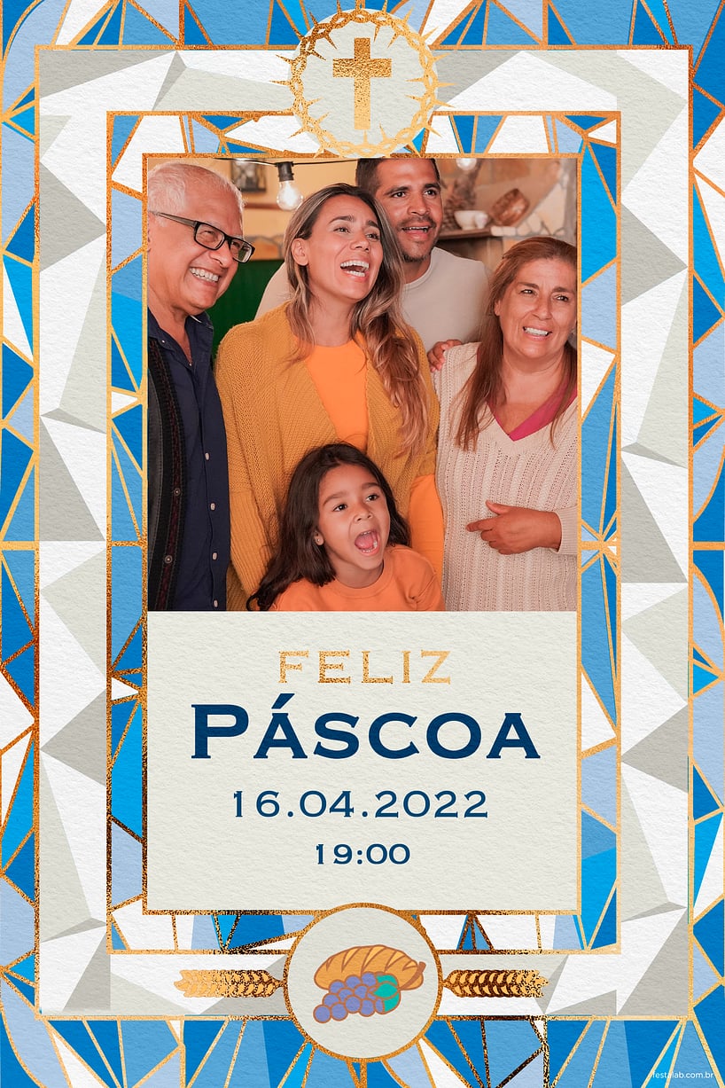 Modelo de Convite de Ocasioes especiais - Vitral de Pascoa Criar convite de Ocasiões especiais - Vitral de Páscoa| FestaLab