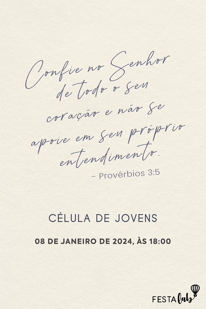 Modelo de Convite de Ocasioes especiais - Vivendo a palavra Criar convite de Ocasiões especiais - Vivendo a palavra| FestaLab