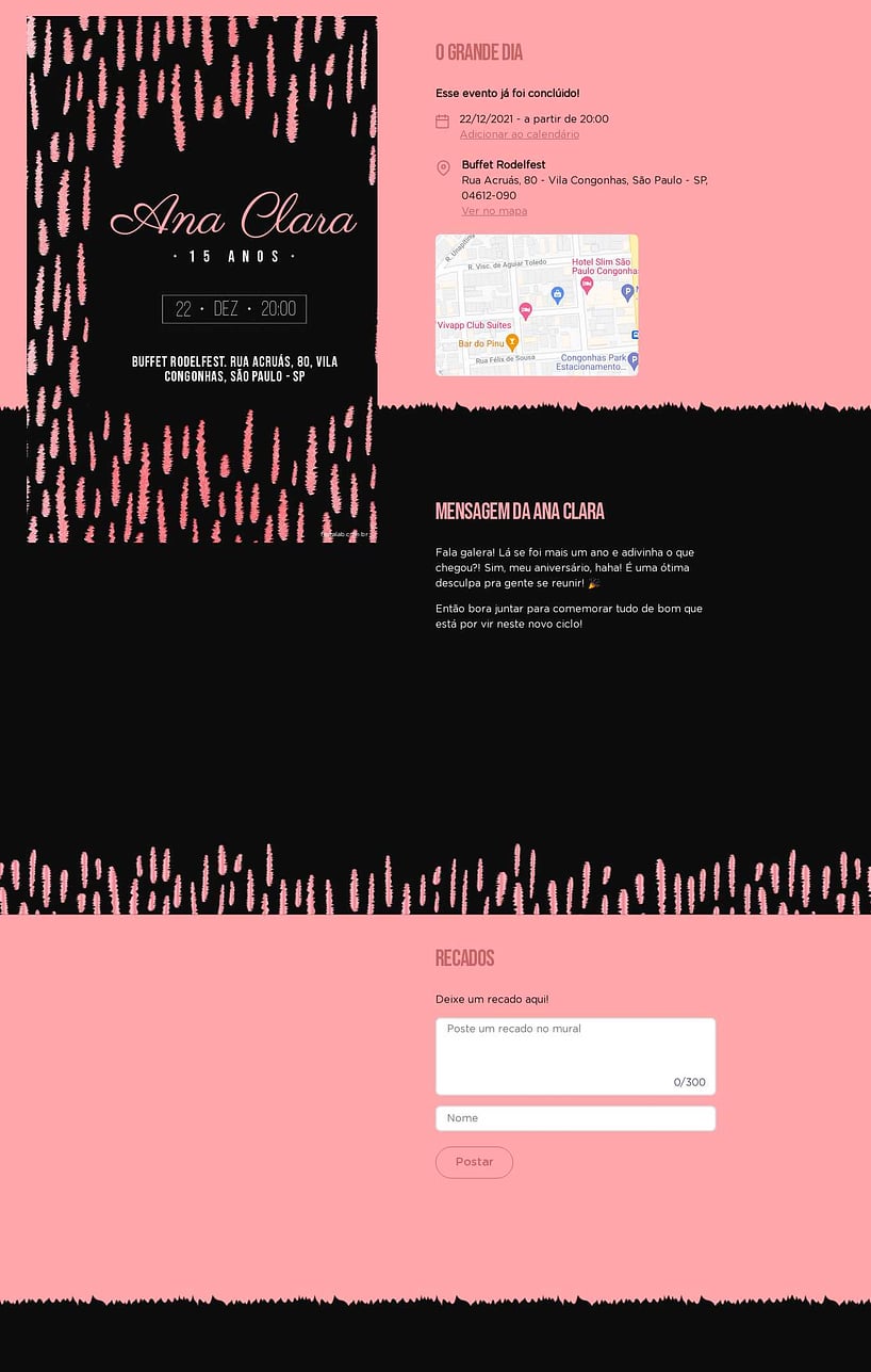 Convite Online Aniversário de 15 anos - Metalizado Rosa | FestaLab