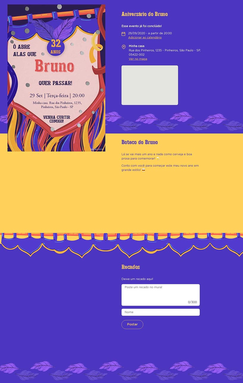 Convite online de aniversário - Abre alas carnaval| FestaLab