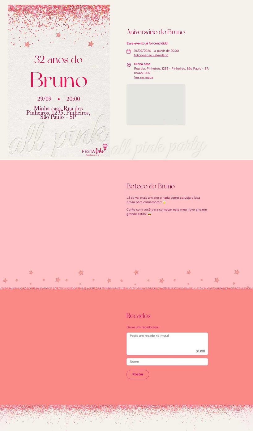 Convite online de aniversário - All Pink| FestaLab