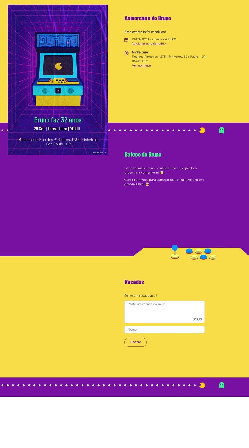 Convite online de aniversário - Anos 80| FestaLab