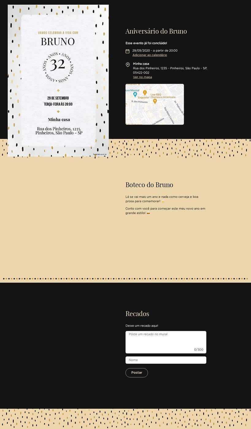 Convite online de aniversário - Black and White| FestaLab