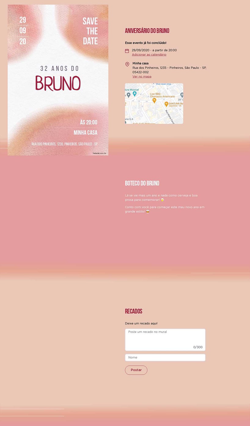 Convite online de aniversário - Blush Rosa| FestaLab