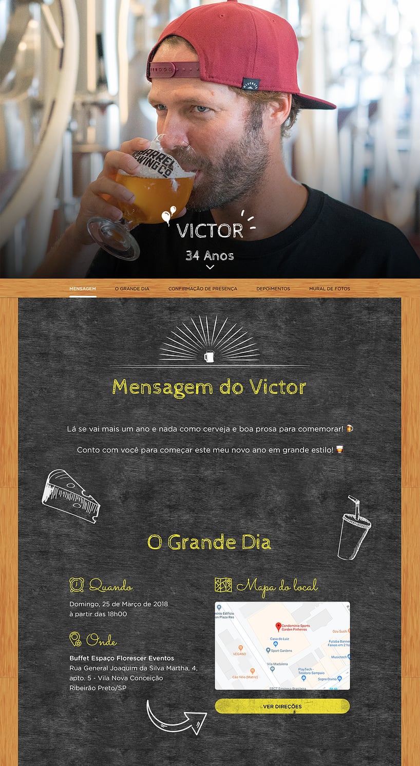 Convite online de aniversário - Boteco| FestaLab
