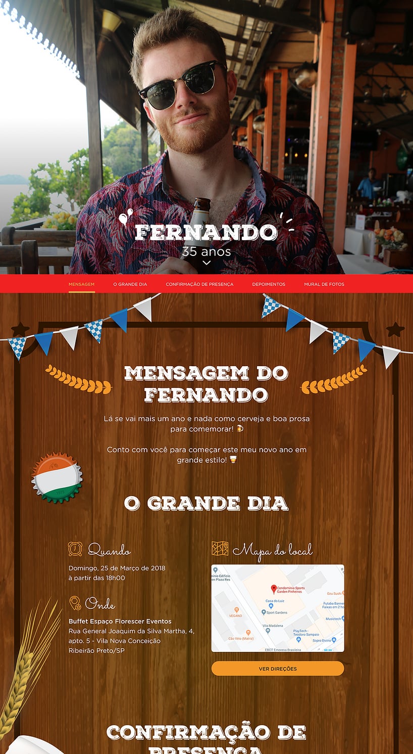 Convite online de aniversário - Boteco de Madeira| FestaLab