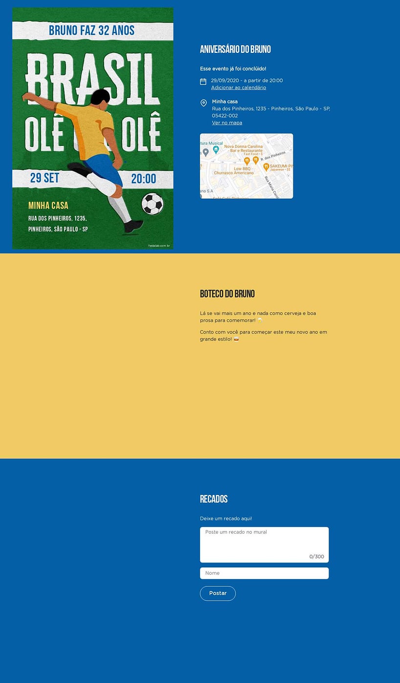 Convite online de aniversário - Brasil| FestaLab