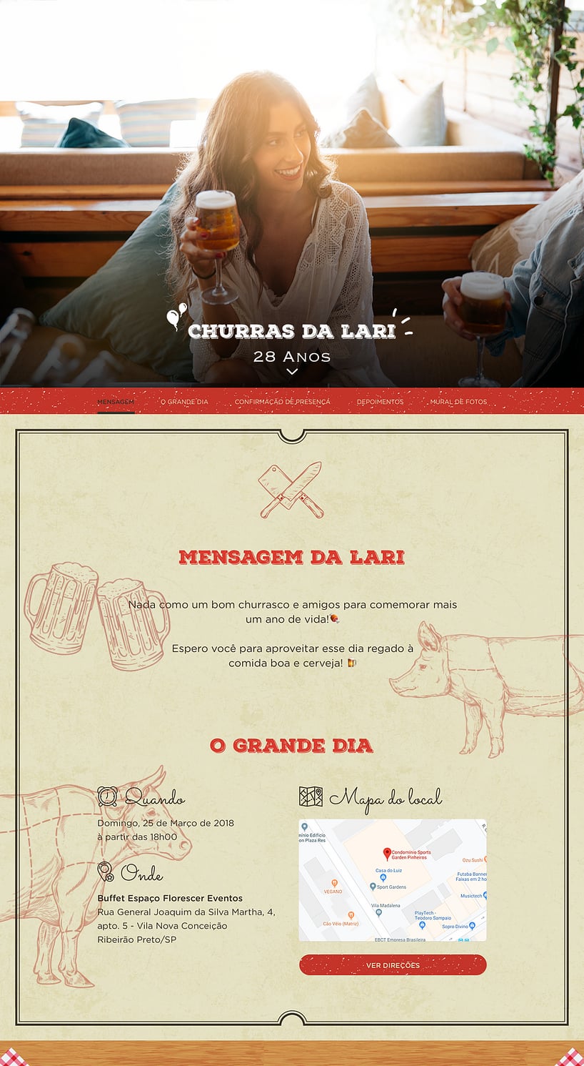 Convite online de aniversário - Churrasco| FestaLab