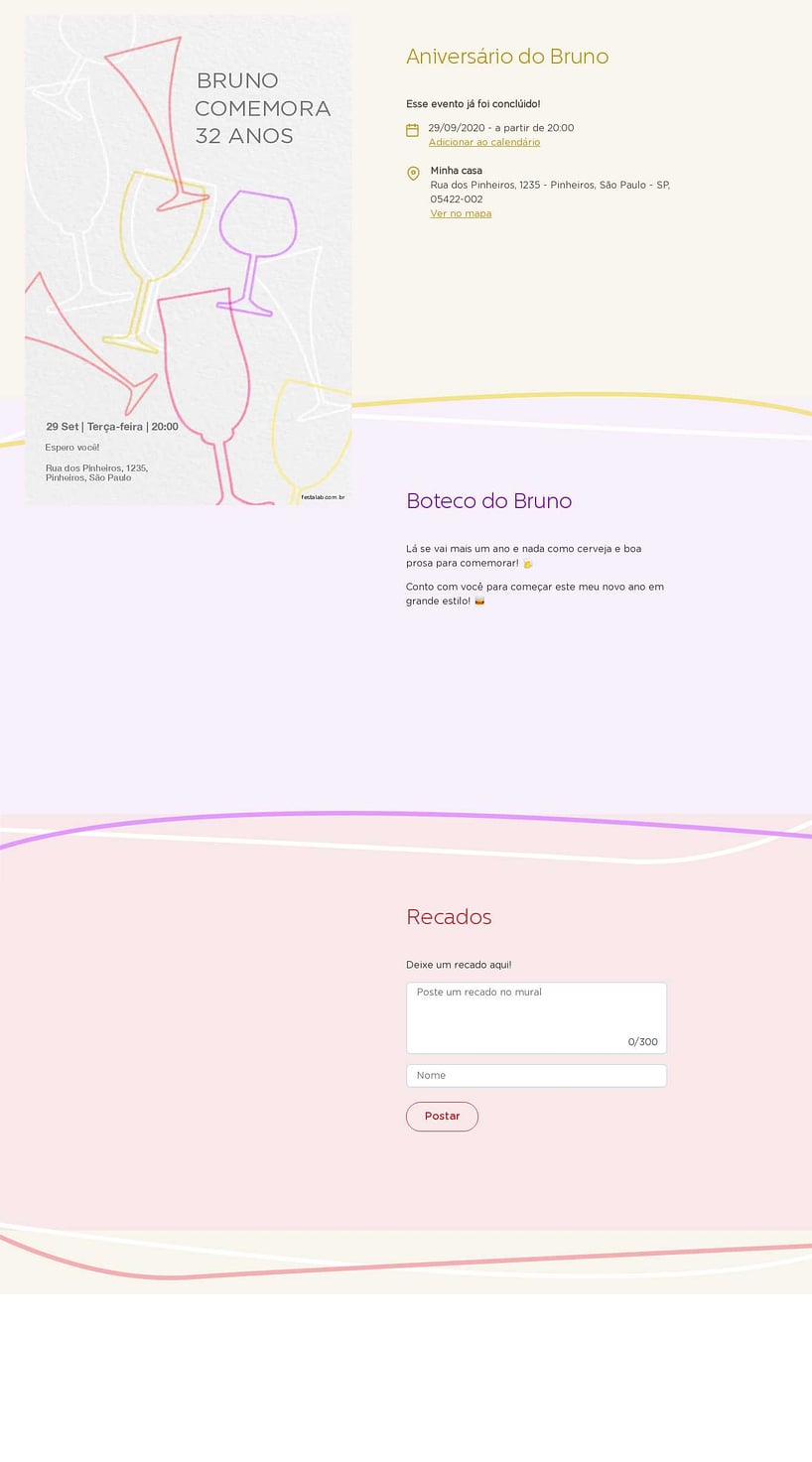 Convite online de aniversário - Coqueteis| FestaLab