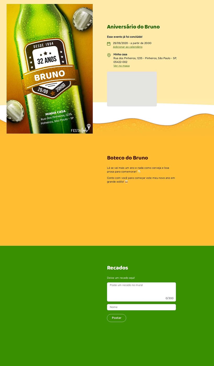 Convite online de aniversário - Garrafa de Cerveja| FestaLab