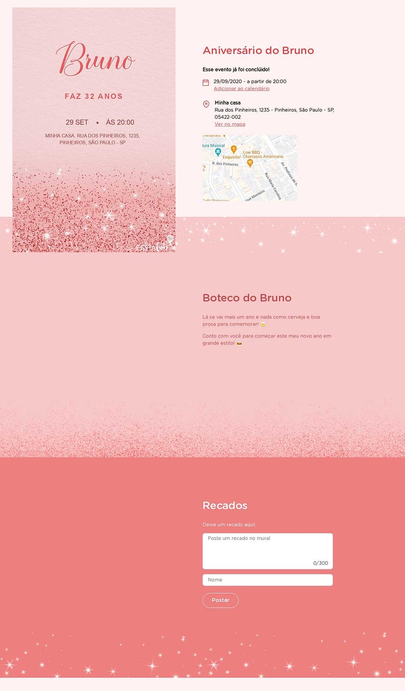 Convite online de aniversário - Glamour em Glitter| FestaLab
