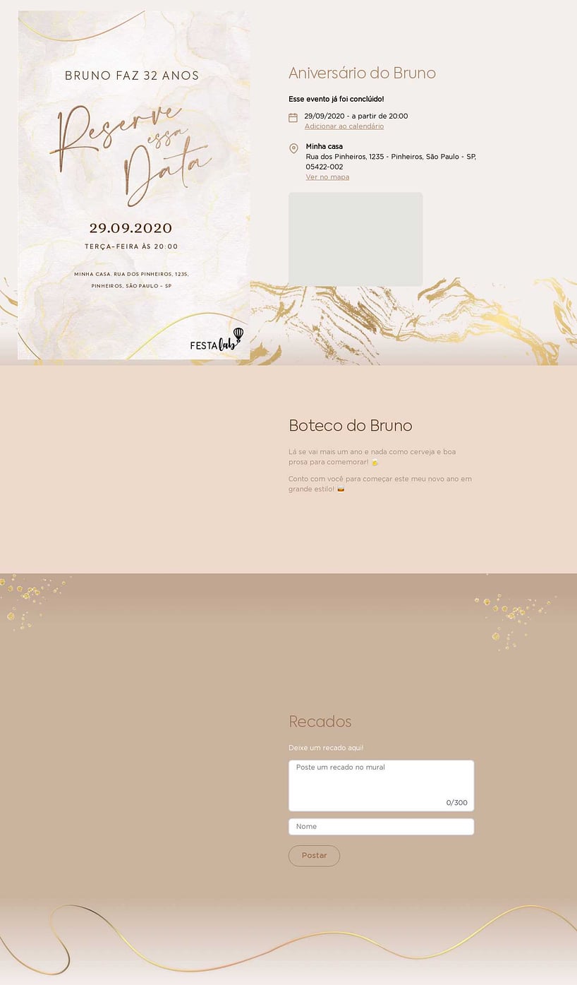 Convite online de aniversário - Mármore Elegante Branco| FestaLab