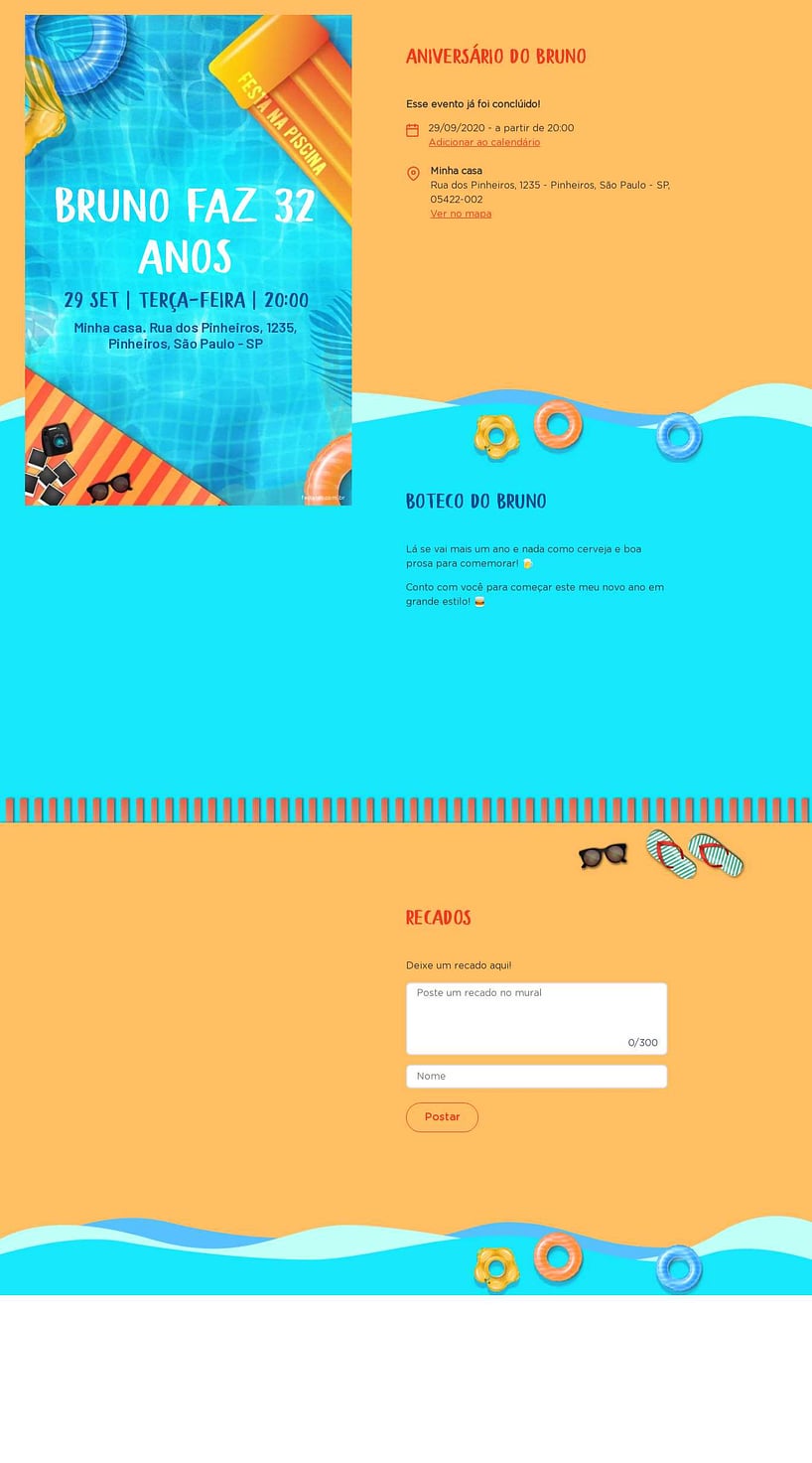 Convite online de aniversário - PoolParty| FestaLab