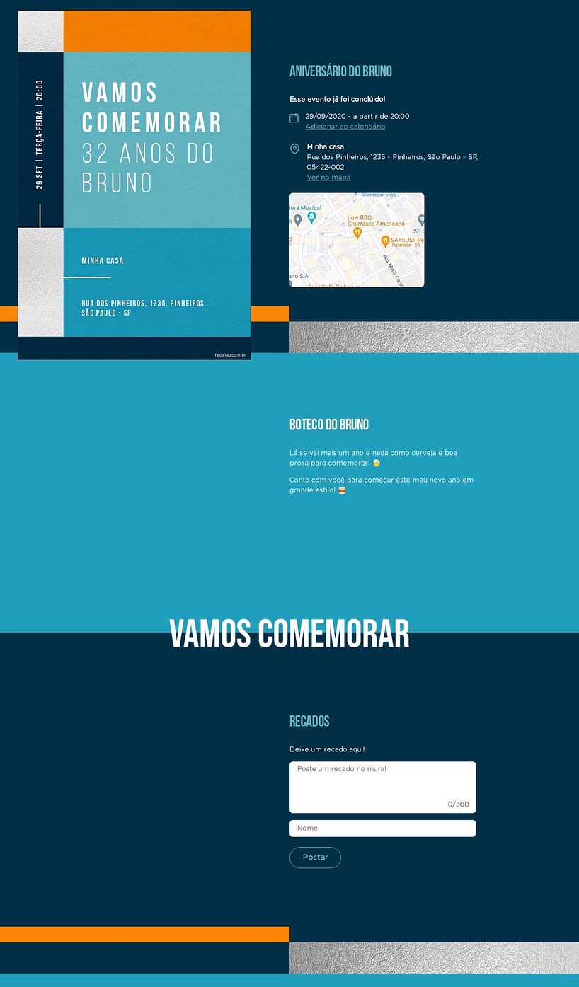 Convite online de aniversário - Retangular| FestaLab