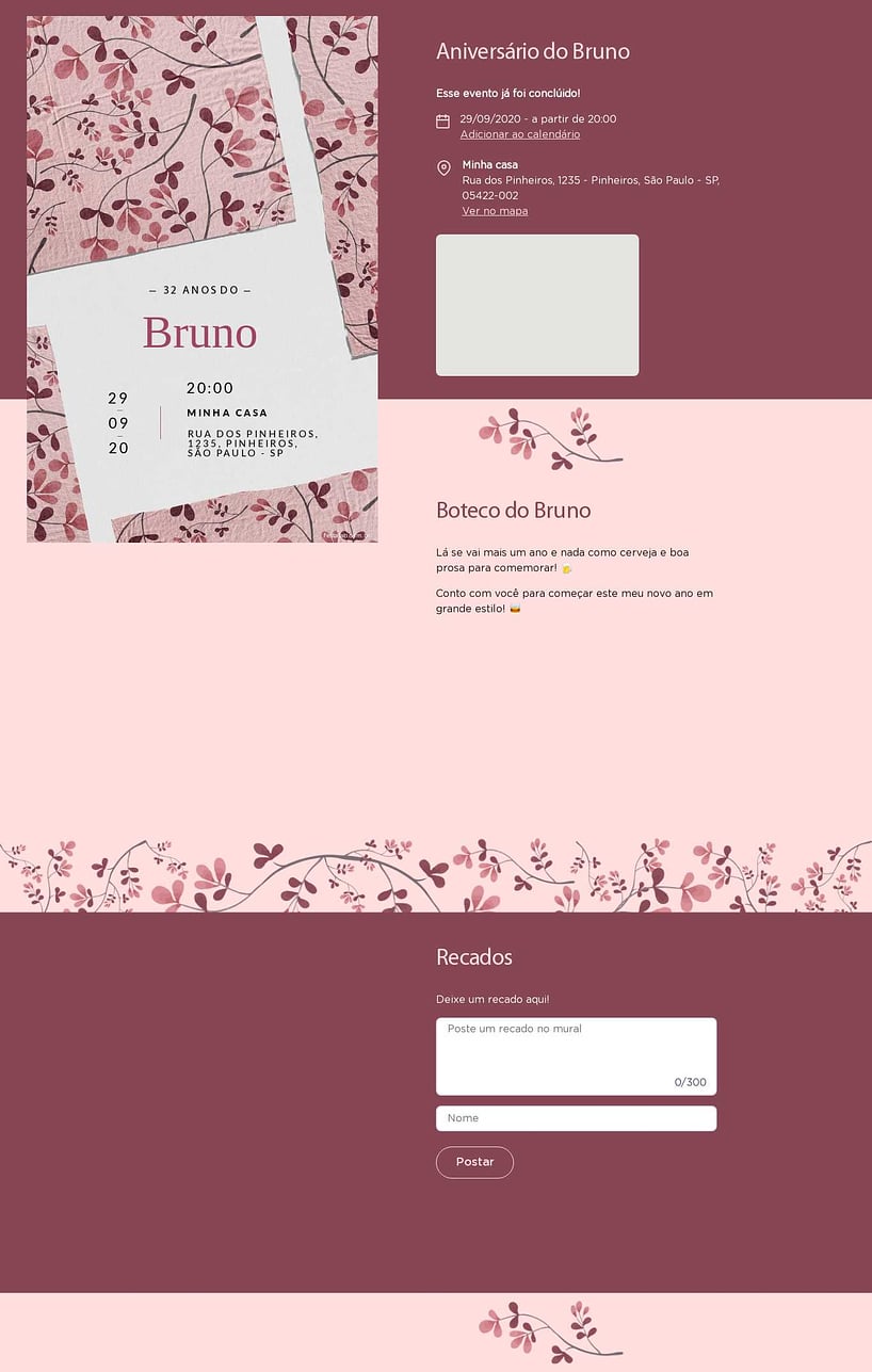 Convite online de aniversário - Tecido Floral Lilás| FestaLab